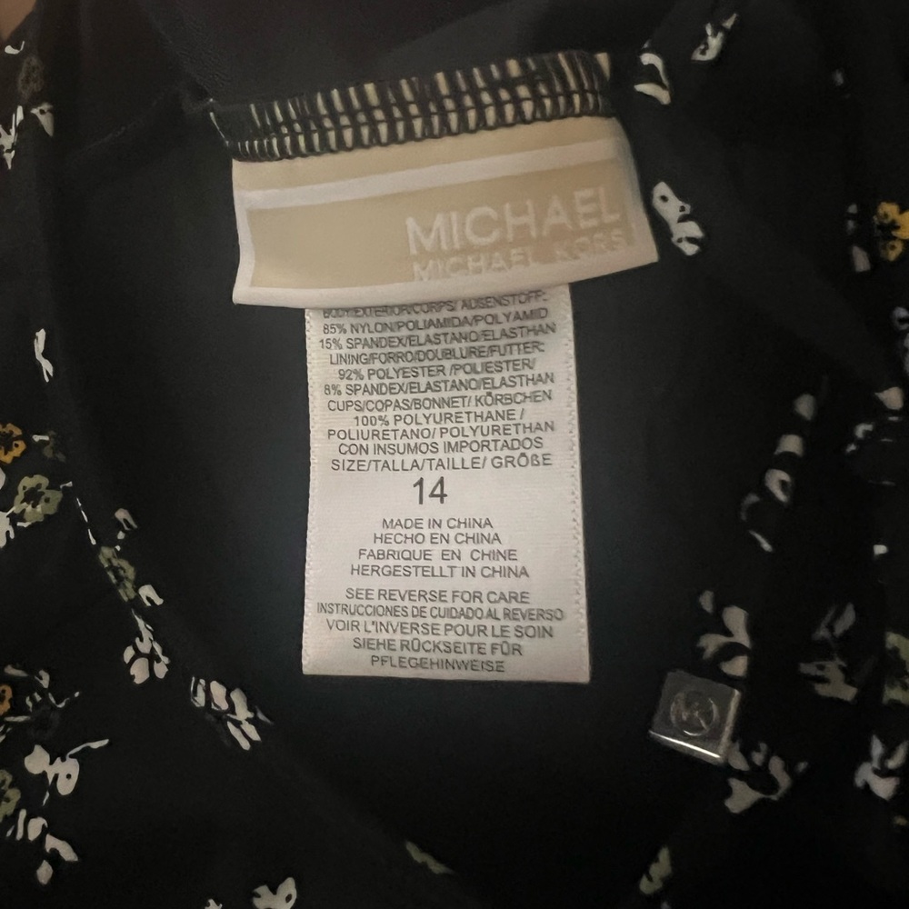 Michael Kors black and floral One Piece Swimsuit - Picture 3 of 3